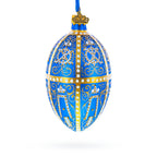 1896 Twelve Monograms Royal Glass Egg Ornament 4 Inches - Che Cose Belle