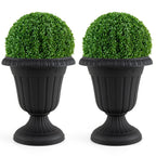 18-Inch Tall Urn Planters Set of 2 with Pedestal Base