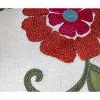 18x18" Embroidered Floral Boho Floral Throw Pillow Decorative Cover - Che Cose Belle