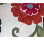 18x18" Embroidered Floral Boho Floral Throw Pillow Decorative Cover - Che Cose Belle