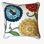 18x18" Embroidered Floral Boho Floral Throw Pillow Decorative Cover - Che Cose Belle