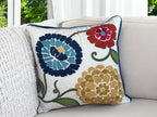 18x18" Embroidered Floral Boho Floral Throw Pillow Decorative Cover - Che Cose Belle