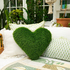 19" UV Resistant Artificial Heart Shaped Grass Pillow Cushion (Indoor/Outdoor) - Che Cose Belle