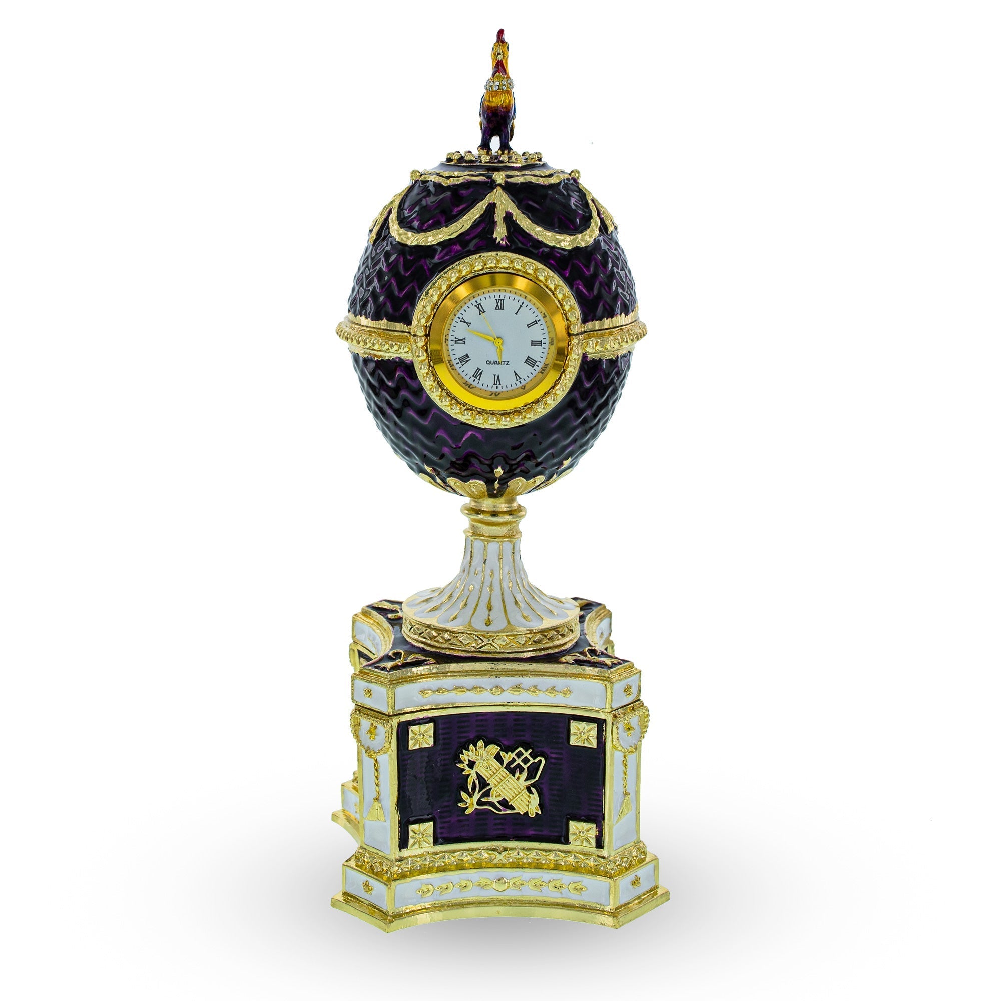 1904 Kelch Chanticleer Royal Imperial Musical Easter Egg in Purple Enamel - Che Cose Belle