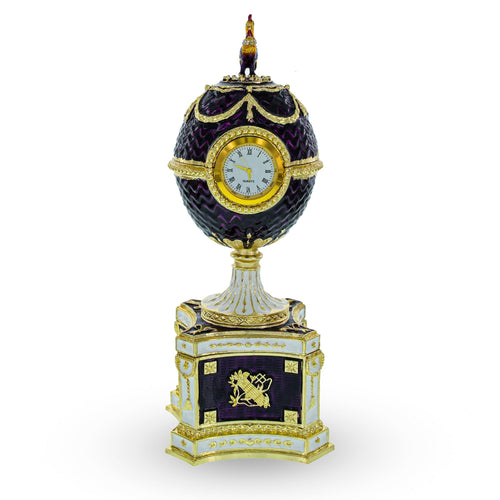 1904 Kelch Chanticleer Royal Imperial Musical Easter Egg in Purple Enamel - Che Cose Belle