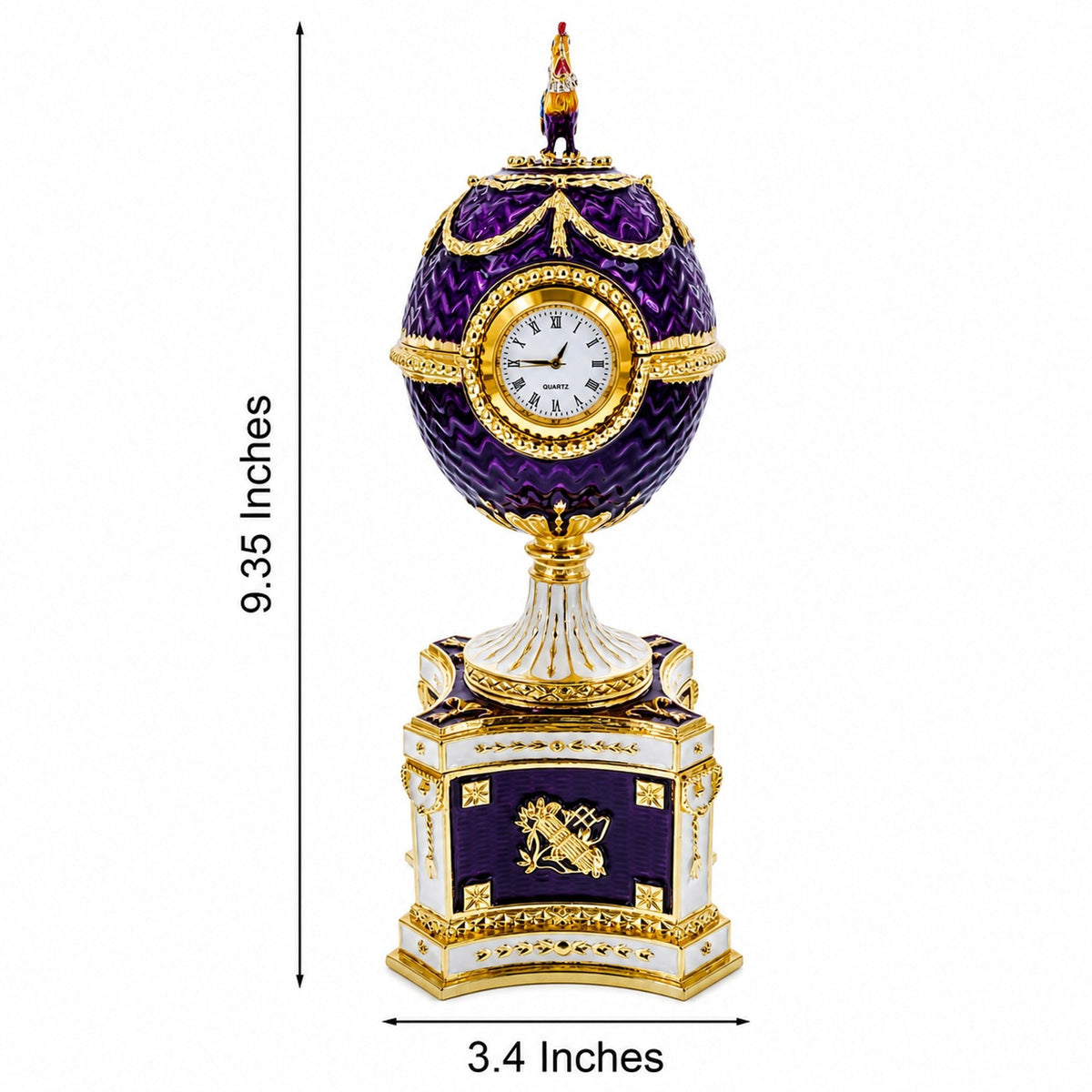 1904 Kelch Chanticleer Royal Imperial Musical Easter Egg in Purple Enamel - Che Cose Belle