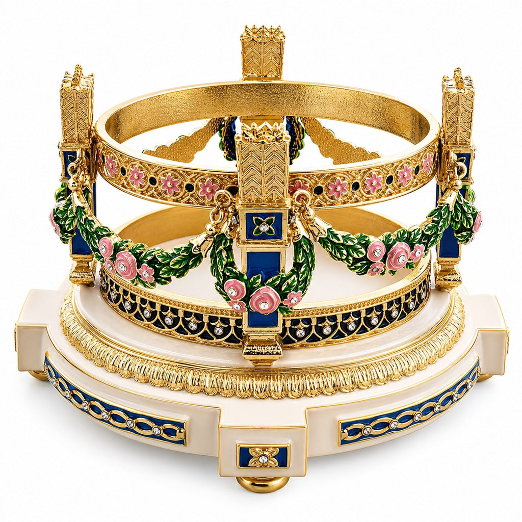 1907 Love Trophies Egg (Cradle with Garlands) Musical Royal Easter Egg - Che Cose Belle