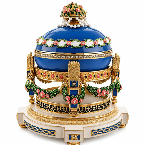 1907 Love Trophies Egg (Cradle with Garlands) Musical Royal Easter Egg - Che Cose Belle