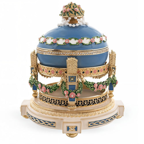 1907 Love Trophies Egg (Cradle with Garlands) Musical Royal Easter Egg - Che Cose Belle