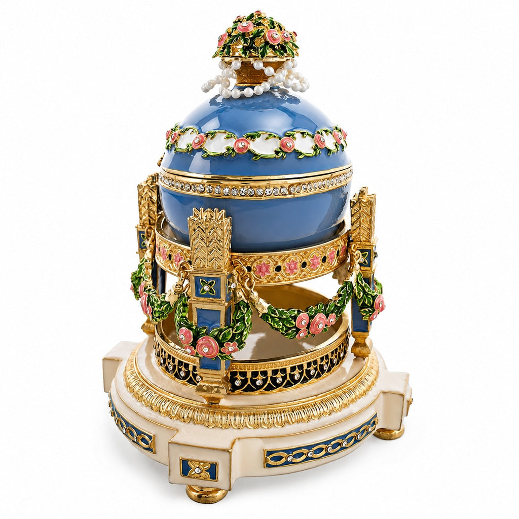 1907 Love Trophies Egg (Cradle with Garlands) Musical Royal Easter Egg - Che Cose Belle
