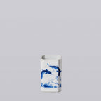 1920s Blue and White Porcelain Fish Square Vase - Che Cose Belle