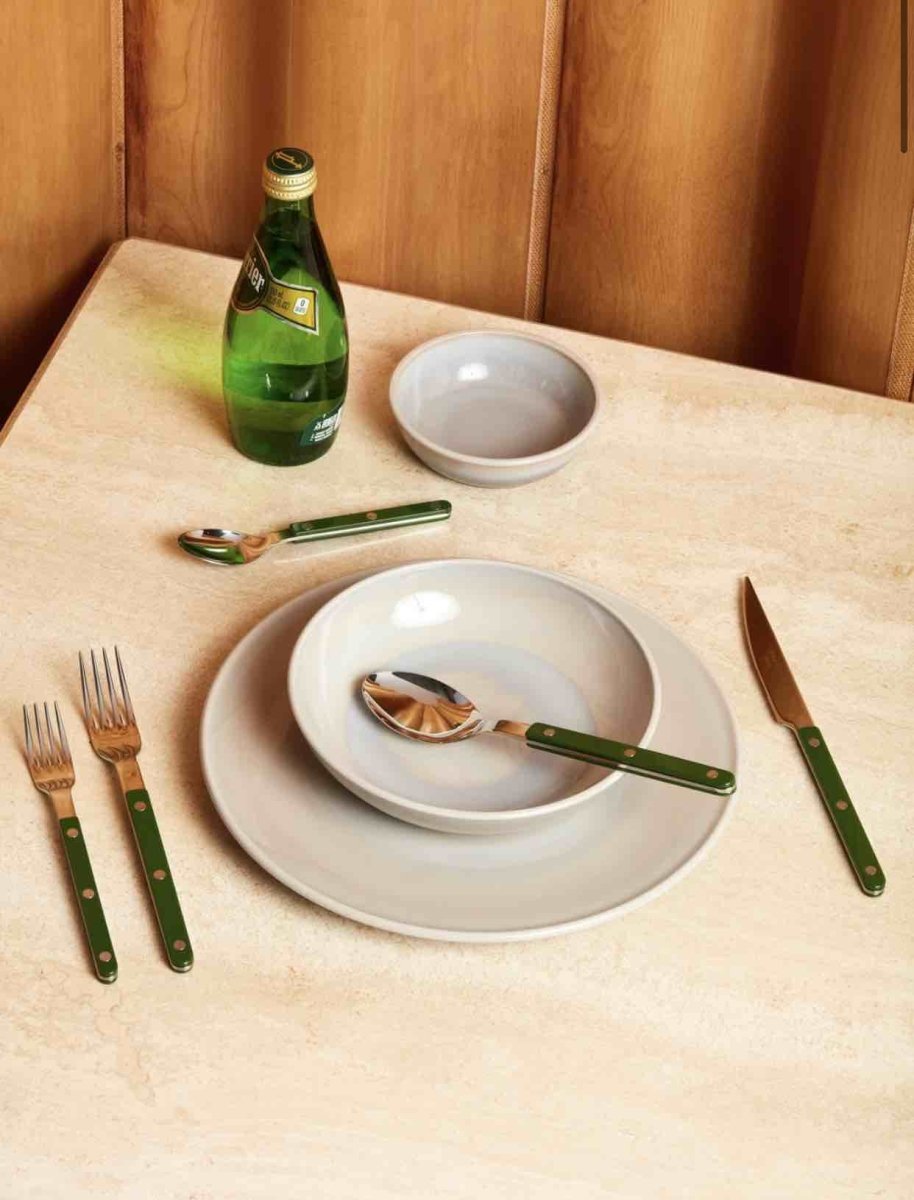 S/10 French Retro Flatware Set, Stainless Steel Rivet Cutlery Silverware