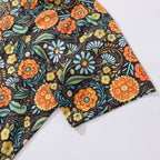 1950s Hawaiian Shirt For Men Flower Button-down Shirt Short Sleeve 100% Cotton Shirt - Che Cose Belle