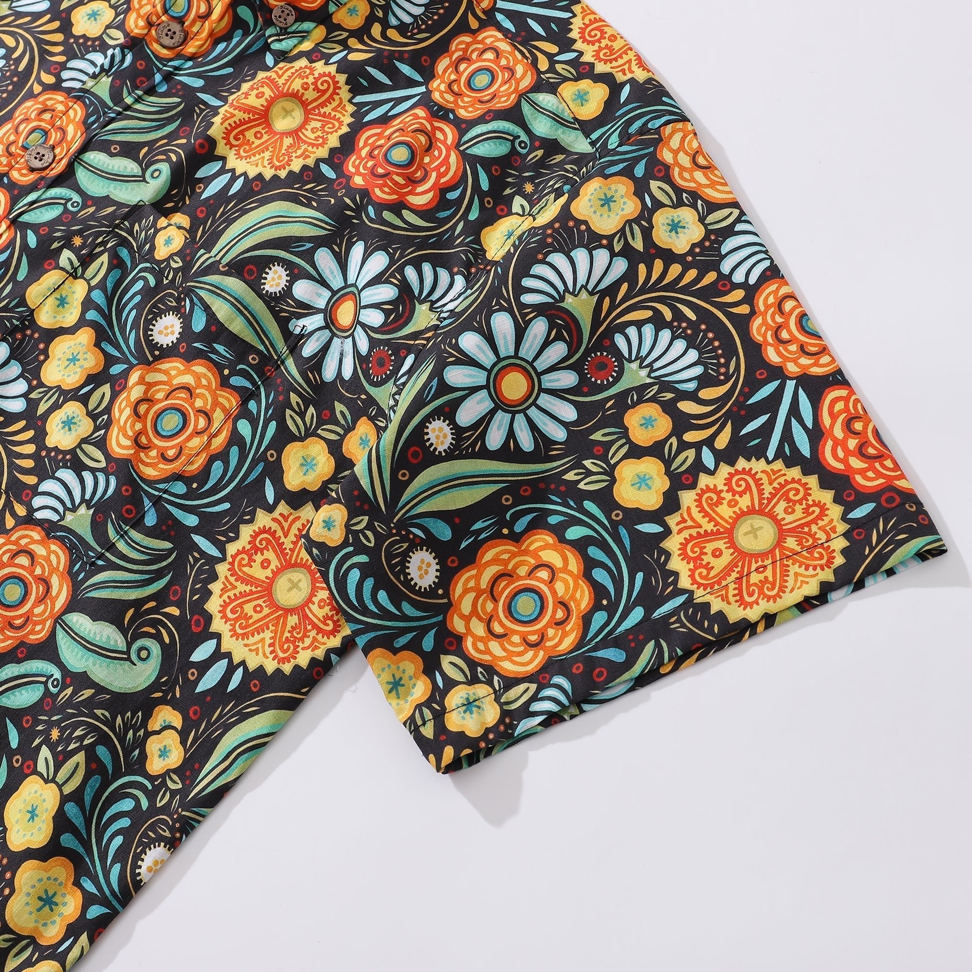 1950s Hawaiian Shirt For Men Flower Button-down Shirt Short Sleeve 100% Cotton Shirt - Che Cose Belle