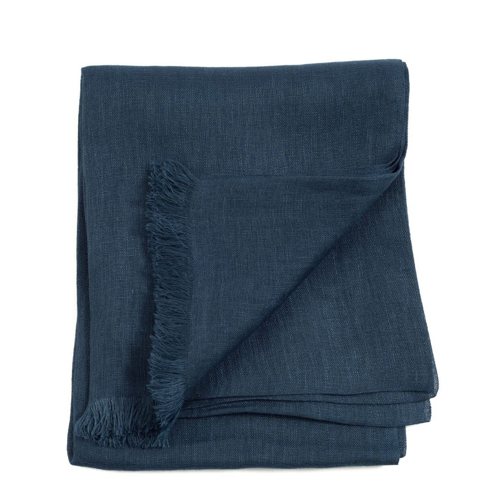 Coco Brown Hand Woven Linen Silk Blend Scarf