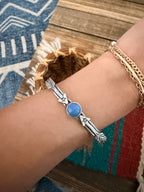Handcrafted Sterling Silver & Lapis Arrow Cuff Bracelet