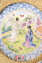 Chinoiserie Christmas original watercolor painting, The Annunciation