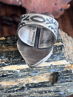 Bernyse Chavez Handcrafted Purple and Orange Spiny Oyster Heart Ring