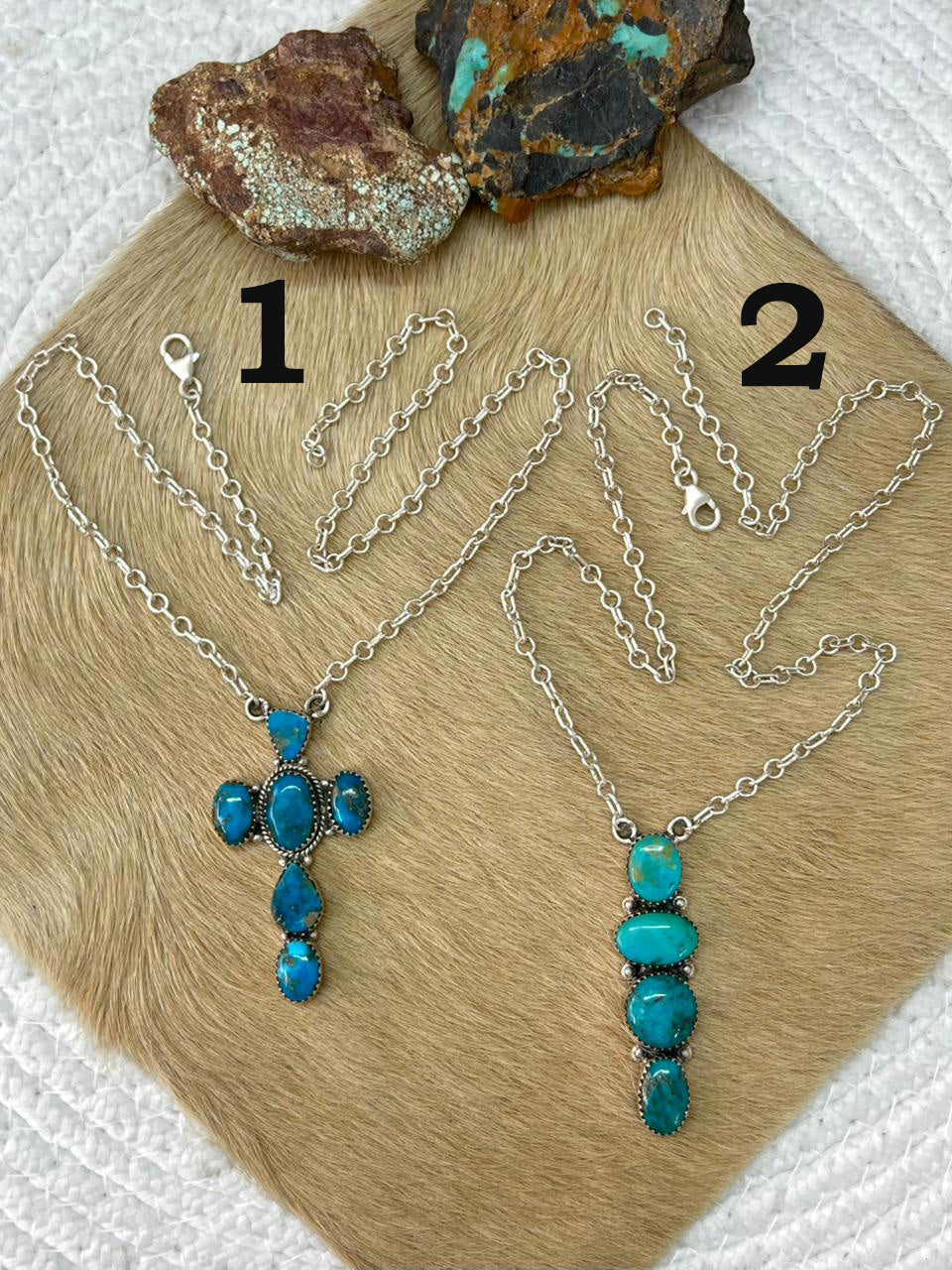 Handmade Sterling Silver Arizona Blue Turquoise Necklace "Signed Nizhoni"