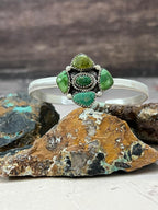 Handmade Sterling Silver Emerald Valley Turquoise Bracelet "Signed Nizhoni"