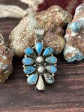 Handmade Sterling Silver Golden Hills and White Collection Blossom Pendant "Signed Nizhoni"
