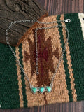 "Heart Collection" Handmade Sterling Silver Kingman Turquoise Necklace "Signed Nizhoni"