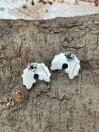 "Heart Collection" Handmade Sterling Silver Kingman Turquoise Post Studs Earrings "Signed Nizhoni"