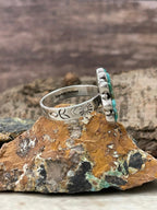 "Heart Collection" Handmade Sterling Silver Kingman Turquoise Adjustable Ring "Signed Nizhoni"