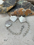 "Heart Collection" Handmade Sterling Silver Kingman Turquoise Chain Bracelet "Signed Nizhoni"