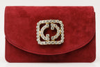 The California Burgundy Suede Leather Handbag
