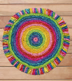 Tulum Raffia Placemat, colorful woven tabletop