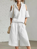 Short-Sleeve Shirt & Loose Shorts Two-Piece Set