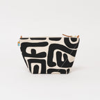XLarge Convertible Pouch - Black Kuba with Beaded Red Heart with Medium Leather Strap