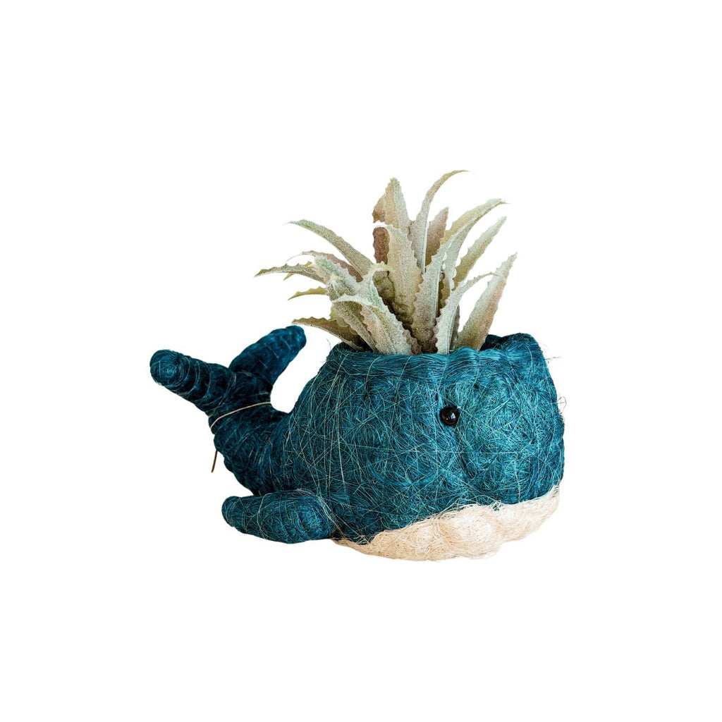 Wicker Whale Planter - Coco Planter