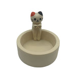 1pc WhimsyCat Ceramic Kitten Candle Holder - Encaustic Finish Tabletop Animal Theme Decor for Christmas, Halloween, Easter, Thanksgiving, Valentine'S Day - Che Cose Belle