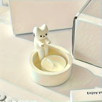 1pc WhimsyCat Ceramic Kitten Candle Holder - Encaustic Finish Tabletop Animal Theme Decor for Christmas, Halloween, Easter, Thanksgiving, Valentine'S Day - Che Cose Belle