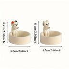 1pc WhimsyCat Ceramic Kitten Candle Holder - Encaustic Finish Tabletop Animal Theme Decor for Christmas, Halloween, Easter, Thanksgiving, Valentine'S Day - Che Cose Belle