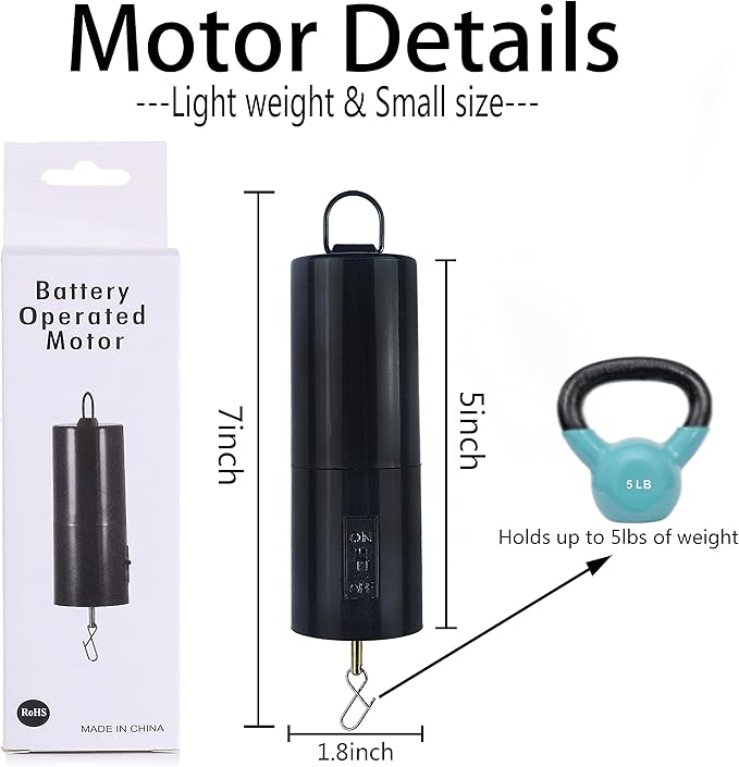 2 Pack Wind Spinner Motor Hanging Display Motor Battery Operated 20 RPM Rotating Motor Multi-Purposes for Wind Spinner Mobile Yard Decor Hanging Ornament Outdoor Sculptures-Medium Speed (2 Pcs Black) - Che Cose Belle
