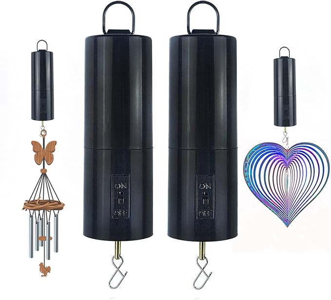 2 Pack Wind Spinner Motor Hanging Display Motor Battery Operated 20 RPM Rotating Motor Multi-Purposes for Wind Spinner Mobile Yard Decor Hanging Ornament Outdoor Sculptures-Medium Speed (2 Pcs Black) - Che Cose Belle