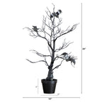 2' Pre-Lit Artificial Halloween Black Spooky Twig Tree with Bats and 40 Orange & Purple LED Lights - Che Cose Belle