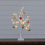 2' Pre-Lit Artificial Valentine's Day Twig Tree with 24 Warm White LED Lights and Heart Ornaments - Che Cose Belle