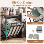 2-Tier Laundry Hamper with Tilt-out Basket-Black - Che Cose Belle