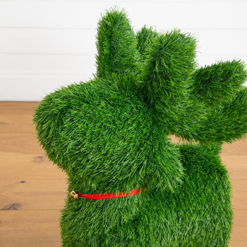 2' UV Resistant Artificial Christmas Grass Garden Plush Topiary Reindeer (Indoor/Outdoor) - Che Cose Belle