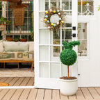 2' UV Resistant Artificial Easter Bunny Boxwood Topiary with Integrated Ground Stake (Indoor/Outdoor) - Set of 2 - Che Cose Belle