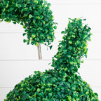 2' UV Resistant Artificial Easter Bunny Boxwood Topiary with Integrated Ground Stake (Indoor/Outdoor) - Set of 2 - Che Cose Belle