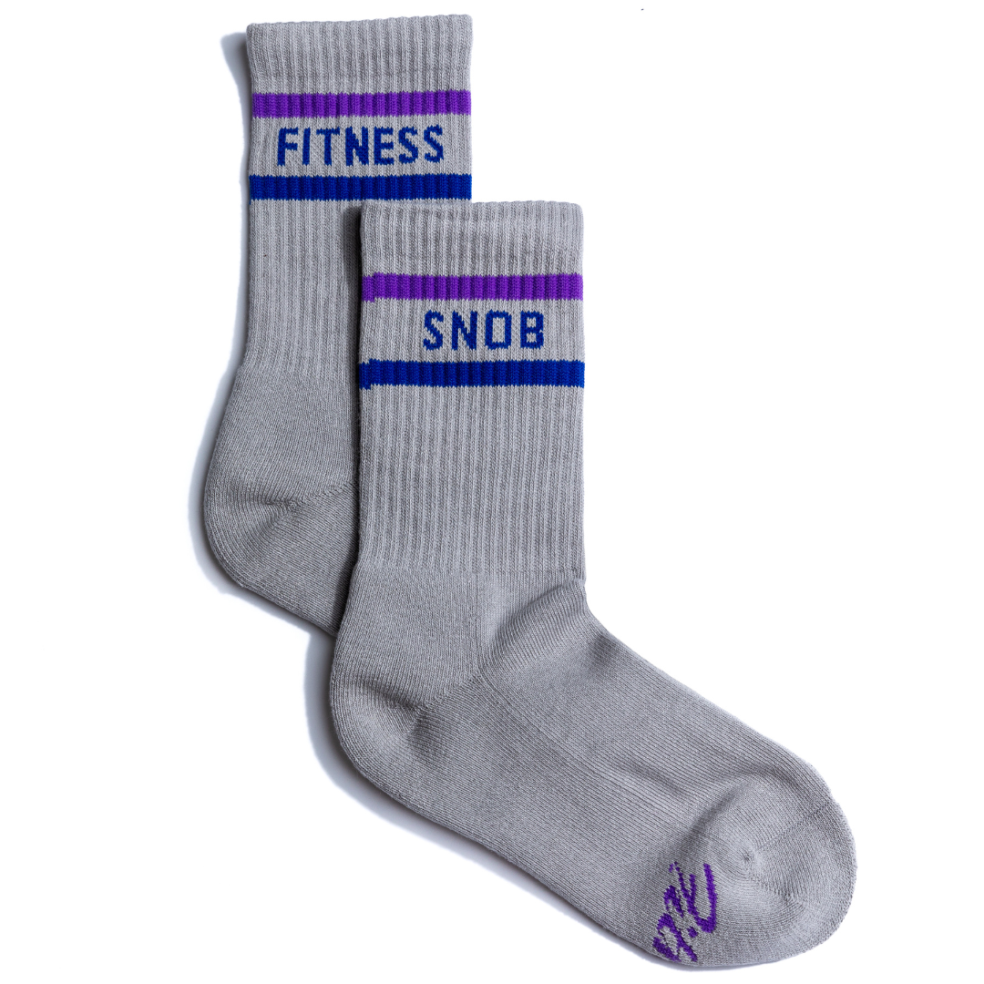 Grey Fusion Crew Socks - Athletic