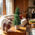 20” Artificial Christmas Tree with Pinecones in White Ceramic Planter - Che Cose Belle