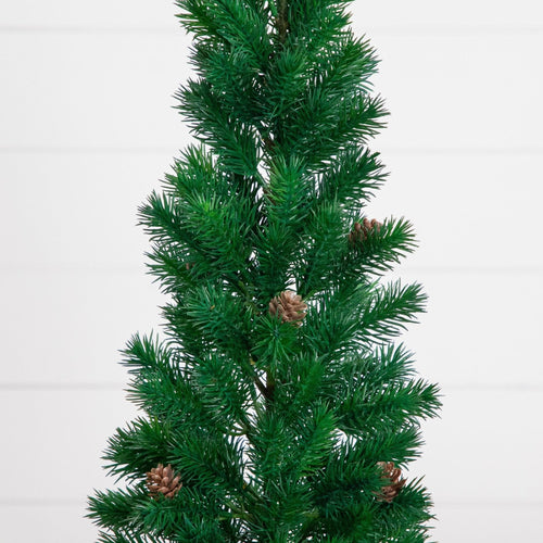 20” Artificial Christmas Tree with Pinecones in White Ceramic Planter - Che Cose Belle