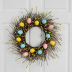 20" Artificial Pastel Easter Egg Twig Wreath - Che Cose Belle