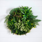 20” UV Resistant Artificial Queensland Rainforest Living Wall Art Panel in Gold Aluminum Frame - Che Cose Belle
